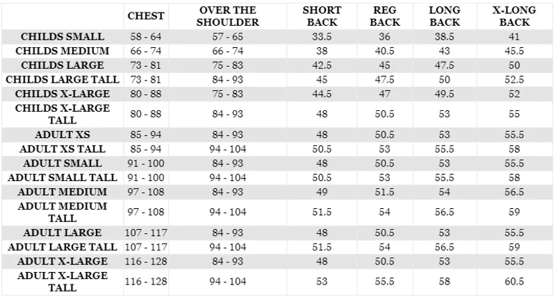 racesafe children's provent body armour Size 